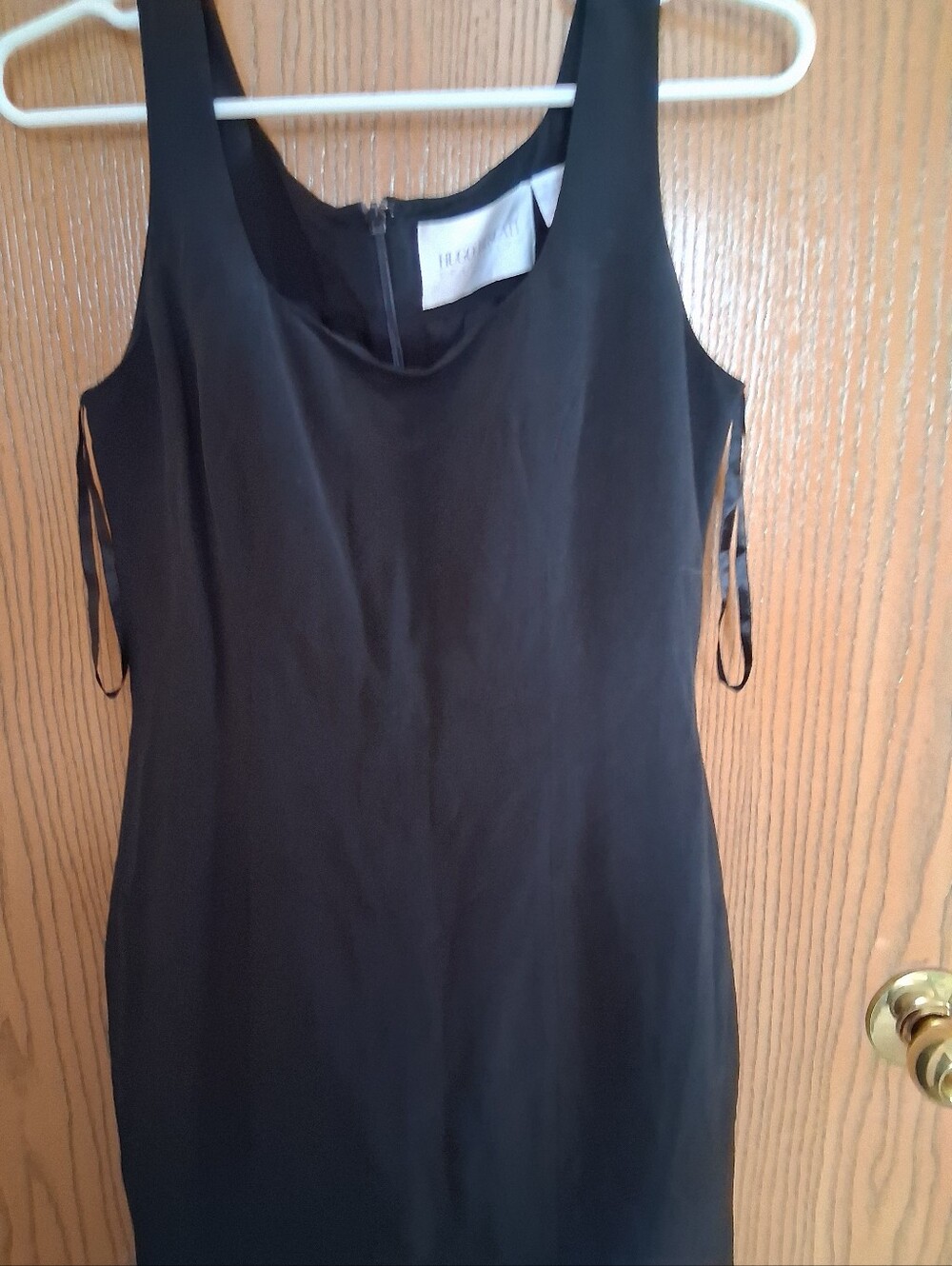 Hugo Buscati Black Sleeveless Midi Sheath Dress
